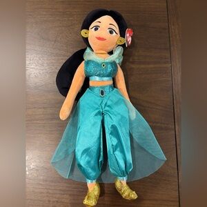 Beanie Baby Disney Princess Jasmine Stuffed Doll with Teal Outfit